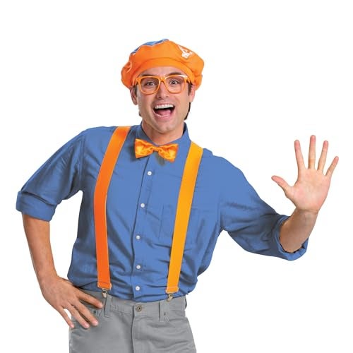 Disguise Men's Kit for Adult, Official Blippi Outfit with Hat Glasses and Bowtie Costume Accessories, One Size - Image 3