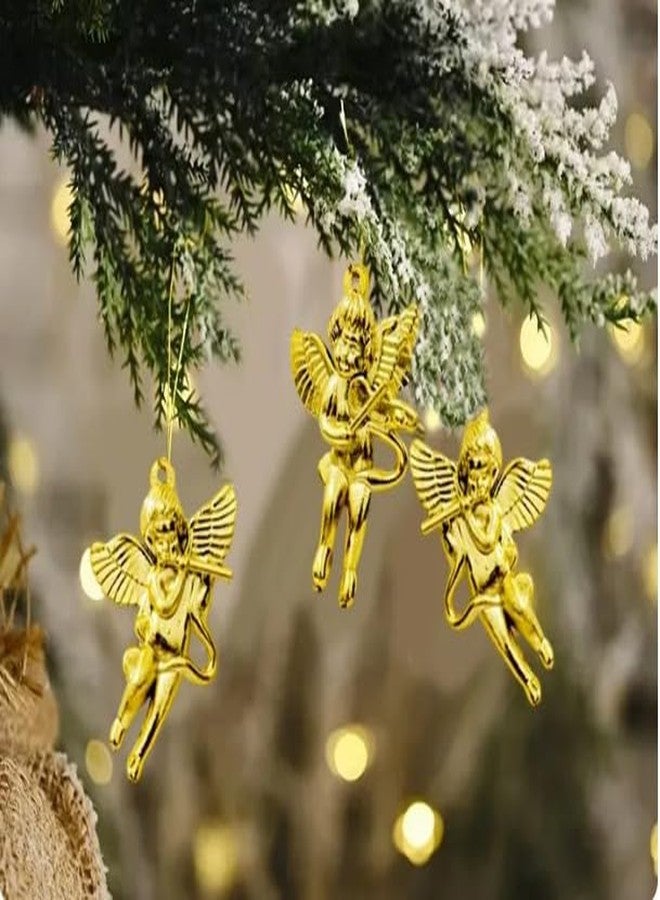 PartySanthe 12pcs Mini Gold Hanging Angels for Christmas Tree Xmas Angel Ornament Mini Angel Xmas Tree Pendant Hanging Decoration for Christmas Pack Of12pcs - Image 5