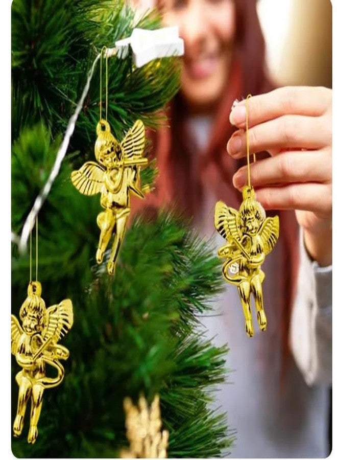 PartySanthe 12pcs Mini Gold Hanging Angels for Christmas Tree Xmas Angel Ornament Mini Angel Xmas Tree Pendant Hanging Decoration for Christmas Pack Of12pcs - Image 4