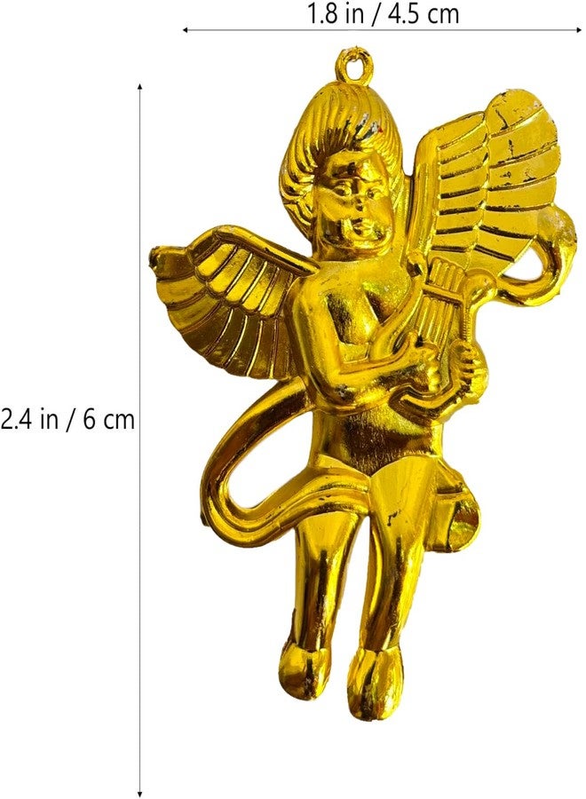 PartySanthe 12pcs Mini Gold Hanging Angels for Christmas Tree Xmas Angel Ornament Mini Angel Xmas Tree Pendant Hanging Decoration for Christmas Pack Of12pcs - Image 3