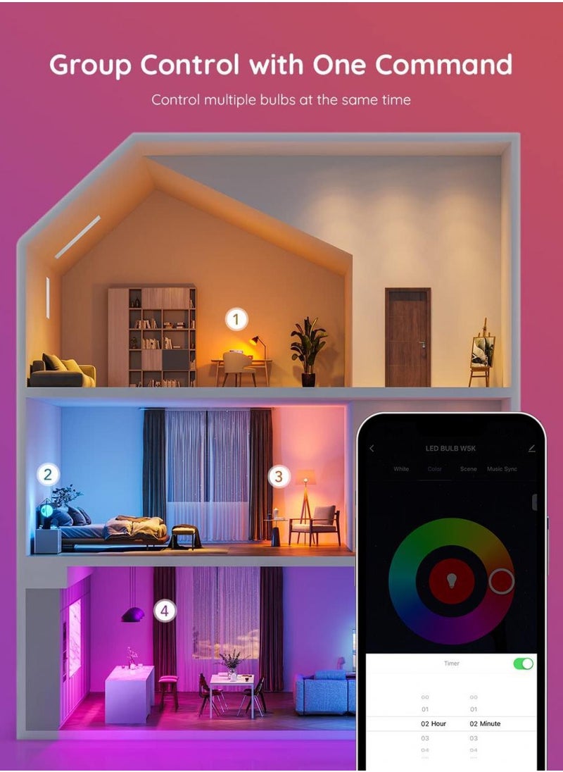 Generic - 9W Buletooth Smart Dimmable Lamp RGB CCT Home Decoration LED Light Smart Life App Control，With 16Millions Colors Dimmable Light 8 Different Modes Power Saving and Much More A Must Have Smart Gadget，E27 - Image 1
