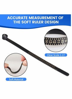 Y&D Ring Size Ruler, Sizer Measurement Tool, Finger Gauge with Magnifying Glass, Plastic Belt 1-17 US for Jewelry Marking (3Pcs)  - Image 4