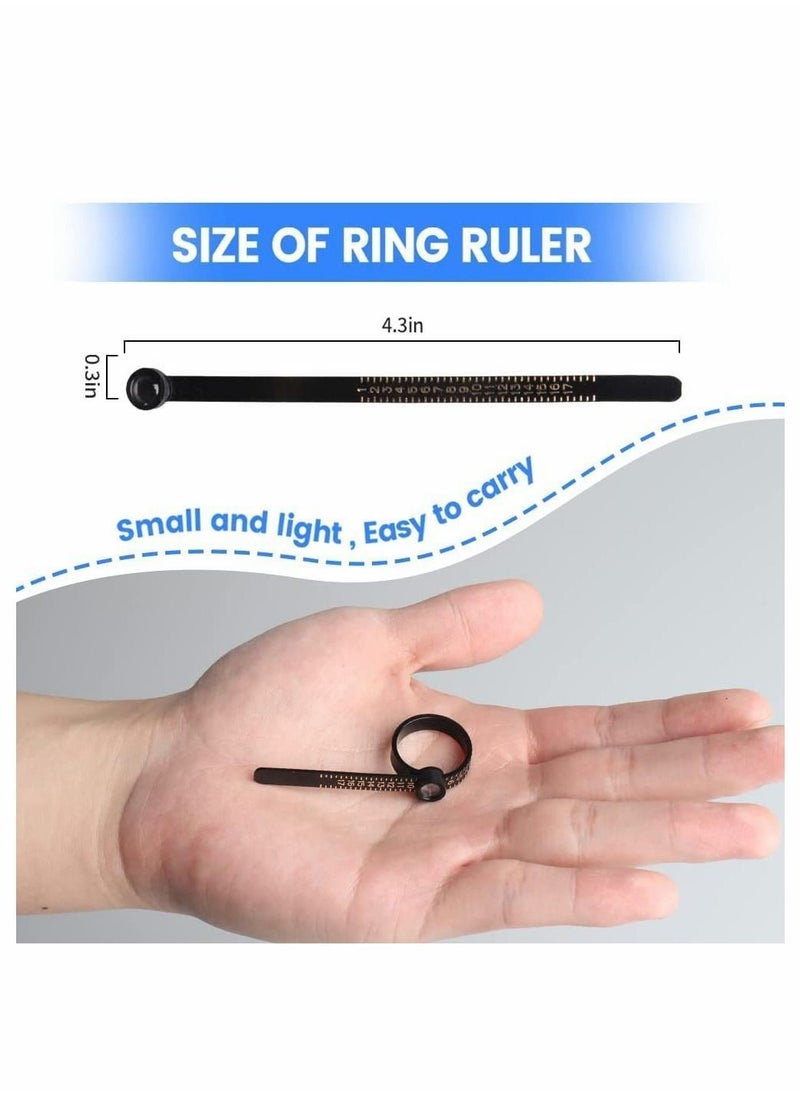Y&D Ring Size Ruler, Sizer Measurement Tool, Finger Gauge with Magnifying Glass, Plastic Belt 1-17 US for Jewelry Marking (3Pcs)  - Image 5