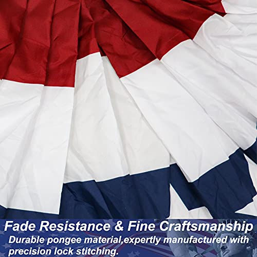 Rtudan American Pleated Fan Flag,3 X1.5 Ft USA Patriotic Flag Bunting Half Fan Banner Decoration Indoor/Outdoor (4pcs) - Image 4