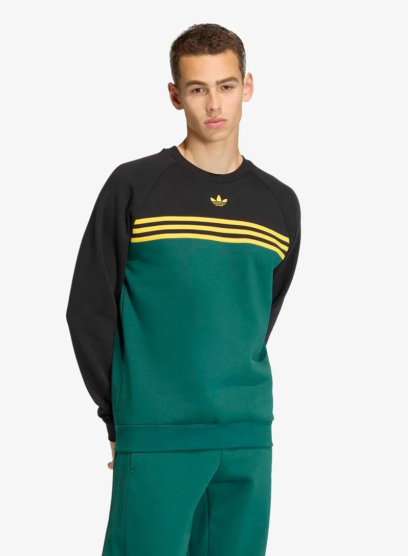 Adidas Originals CGREEN/BLACK Chest Stripes Sweatshirt for Men | Best Price UAE