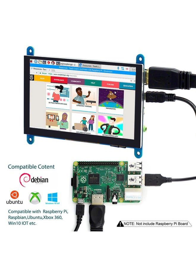 ELECROW 5 inch Capacitive Touch Screen 800x480 TFT LCD Display HDMI Interface Supports Raspberry Pi 2B 3B 3B+ BB Black, Banana Pi Windows 10 8 7 - Image 3