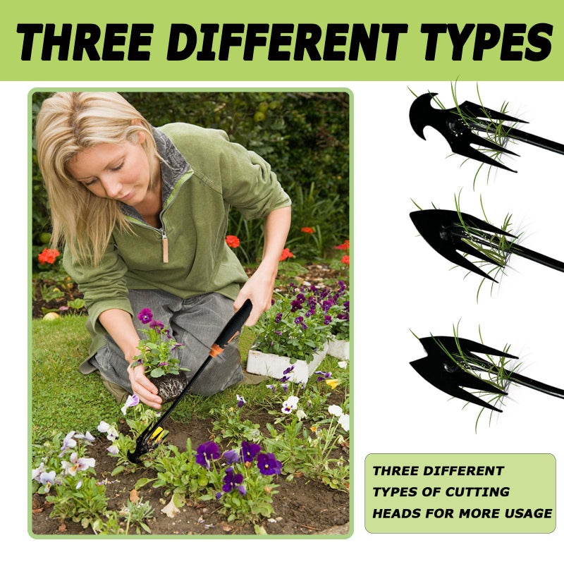 YDKOJGW 3Pcs Weed Puller Tool Garden Weed Pulling Tool,Portable Garden Weeder Tool,Gardening Weeding Tools for Garden Hand Tools for Vegetable Gardening Backyard Farm Planting & Uprooting Weeding Tool - Image 4