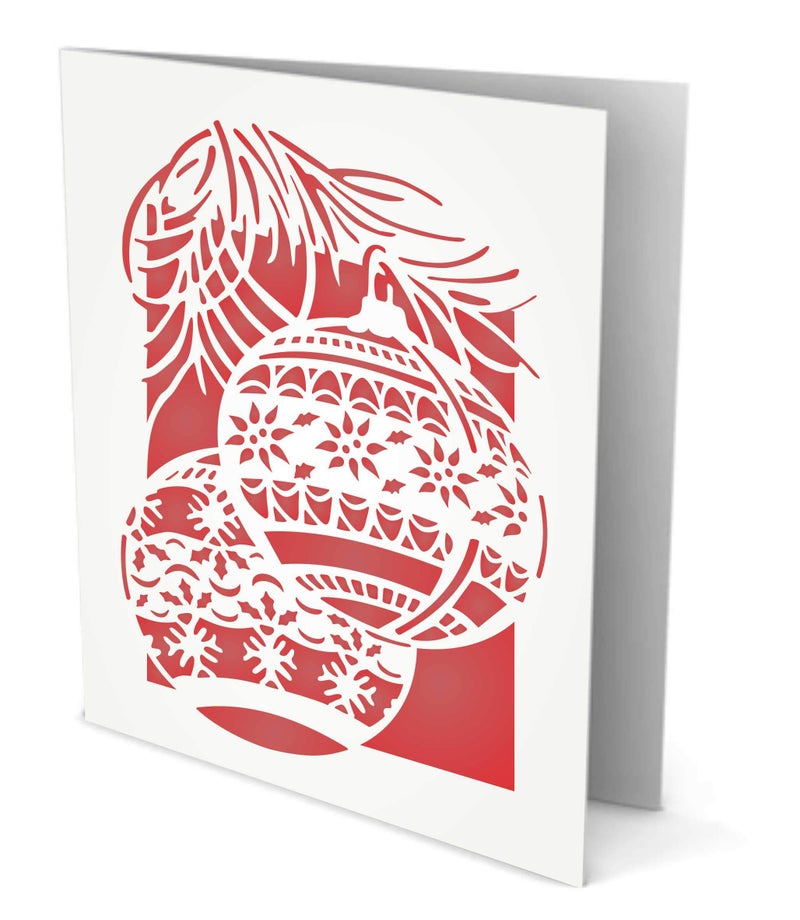 Usnyabni Christmas Balls Stencil, 2.75 x 4 inch (S) - Tree Ornaments for Cards Decoration Stencils Template for Painting - Image 4