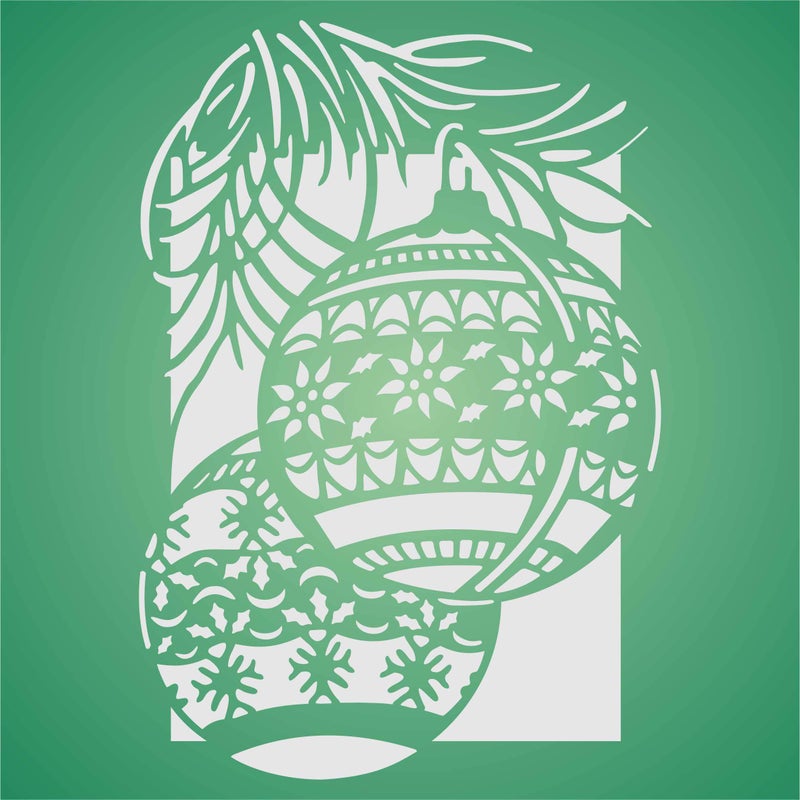 Usnyabni Christmas Balls Stencil, 2.75 x 4 inch (S) - Tree Ornaments for Cards Decoration Stencils Template for Painting - Image 5