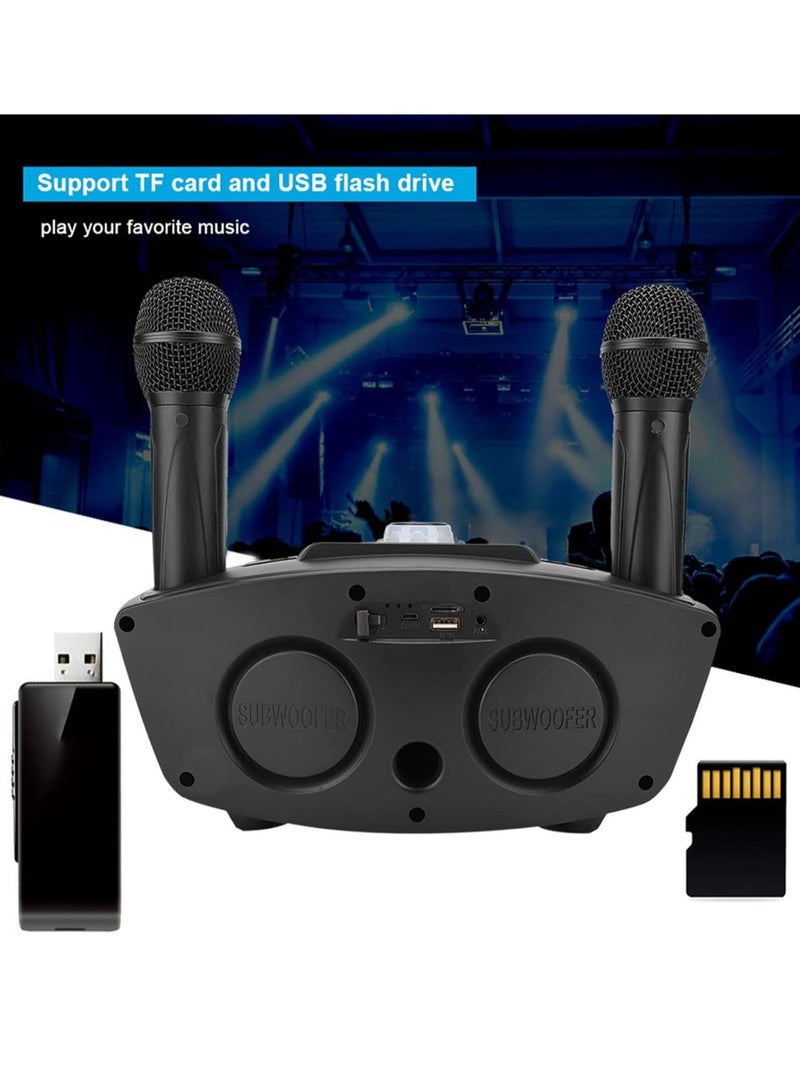 ELTRAZONE Portable Karaoke Machine with Bluetooth Speaker & 2 Wireless Microphones – Perfect for Home Parties, Adults & Kids – Black  - Image 3