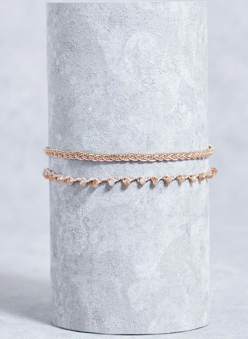 FOREVER 21 Chain-Link Iridescent Choker Set