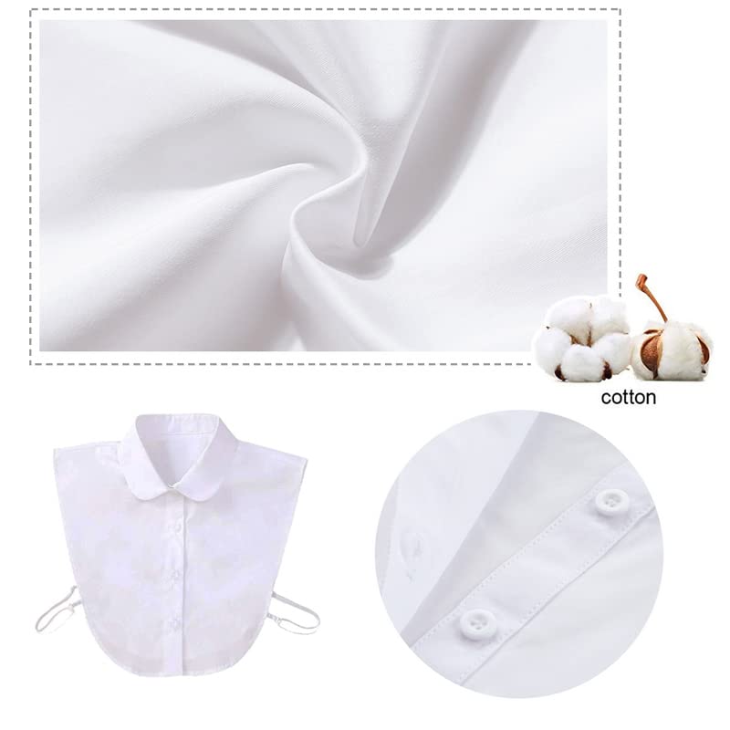 Joyci Fake Collar Detachable Half Shirt False Collar Solid Color Pointed Doll Peter Pan Blouse Dickey for Women Favors (Pure White) - Image 5