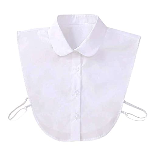 Joyci Fake Collar Detachable Half Shirt False Collar Solid Color Pointed Doll Peter Pan Blouse Dickey for Women Favors (Pure White) - Image 2