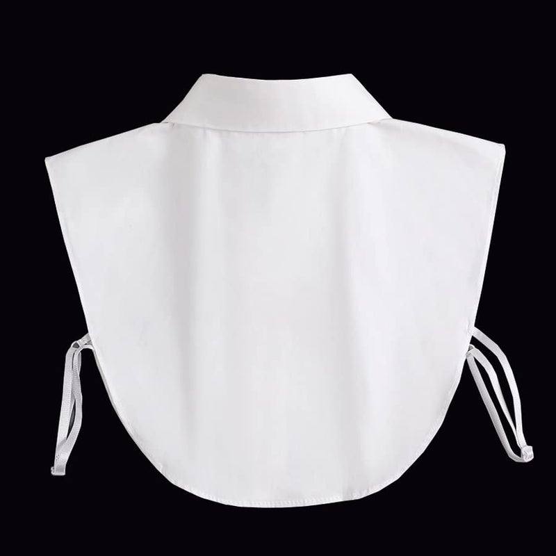 Joyci Fake Collar Detachable Half Shirt False Collar Solid Color Pointed Doll Peter Pan Blouse Dickey for Women Favors (Pure White) - Image 4