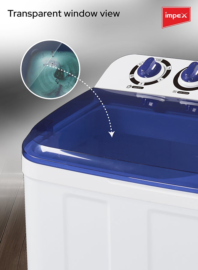 Impex 10KG Semi Automatic Washing Machine 10 kg 380 W WM 4202 White/Blue/Grey - Image 3