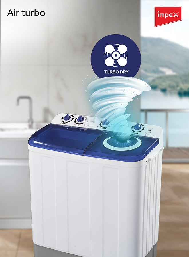 Impex 10KG Semi Automatic Washing Machine 10 kg 380 W WM 4202 White/Blue/Grey - Image 4