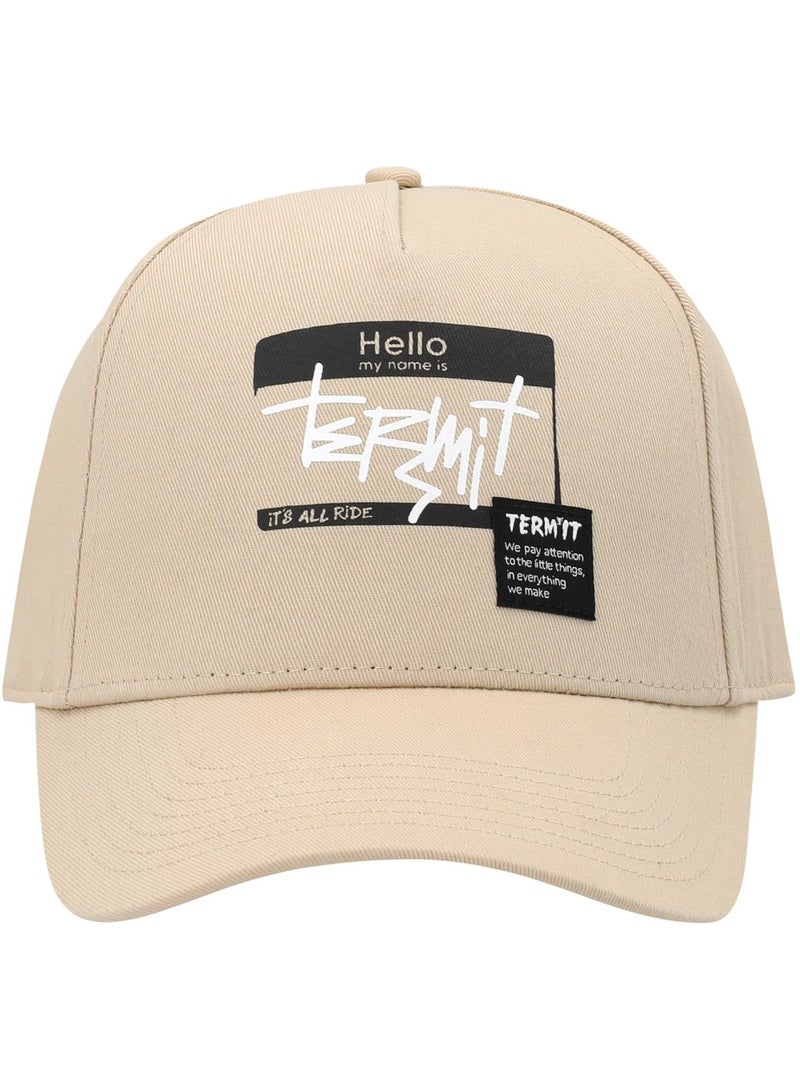Termit Termit Beige Baseball Cap – One Size Cotton Summer Hat for Kids & Teens, Breathable & Lightweight, Minimalist Unisex Design for Sporty or Casual Looks  - Image 2