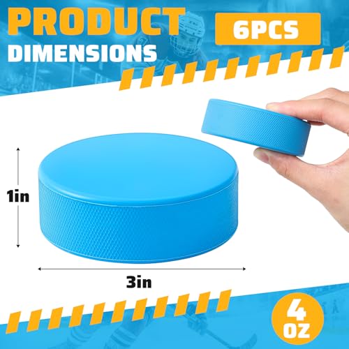ShinyRelief 6 Pack Lightweight Ice Hockey Pucks Light Training Puck with Mesh Carrying Bag Lightweight Hockey Official Size for Stick Handling and TrainingBlue4 oz - Image 3