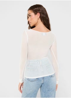 Ginger Mesh Fitted Top With Bralette  - Image 2