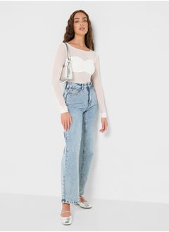 Ginger Mesh Fitted Top With Bralette  - Image 4