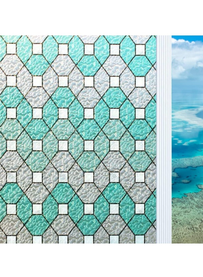Glass Effect Window Film - Decorative Privacy Film, Static Cling, No Glue - Ideal for Bathroom, Bedroom, Office (11.8in x 78.7in)