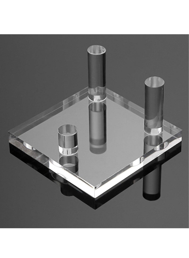 كابتن تيك Clear Acrylic Display Stand, Three-Peg Display Easel Stands for Fossil Coral Geodes Rock Mineral Agate Small Collectibles (Set of 4) - Image 5