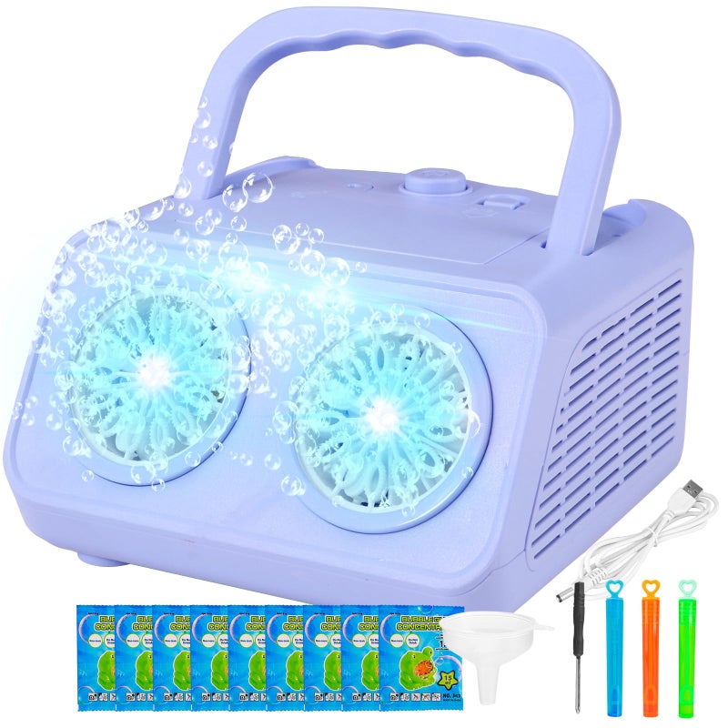 SHCKE Automatic Bubble Machine Upgrade Bubble Blower with 2 FansPlug in or Battery Operated Portable Bubble Maker20000 Bubbles Per Minute Bubbles for Outdoor Wedding Birthday Party - Image 3