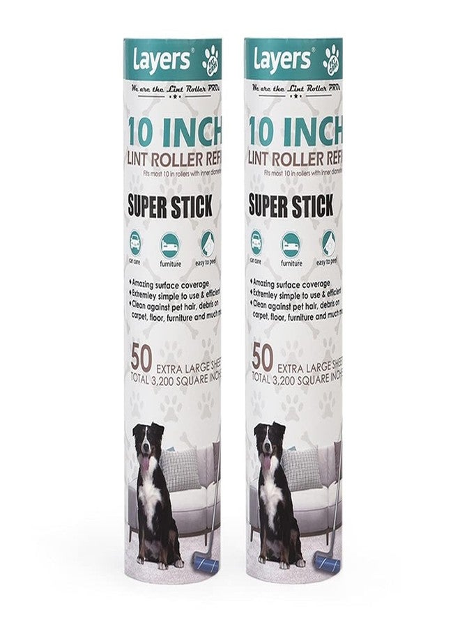Layers 2 Pack Large Lint Roller Refill, Suitable for Most Large Rollers, mega Roller, 10 in Wide Rollers in The Market - Image 1
