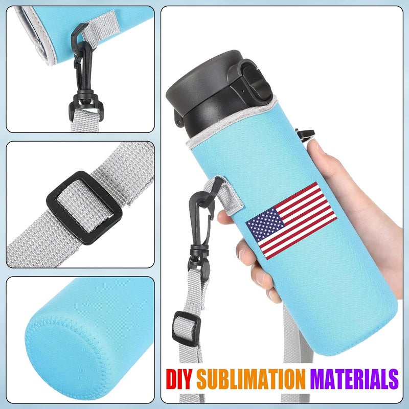 Rtteri Rtteri 6 Pcs Neoprene Water Bottle Carrier Bag with Adjustable Shoulder Strap 32oz Insulator Water Bottle Cover Holder Cooler Sleeve for Stainless Steelglassplastic Stylish - Image 4