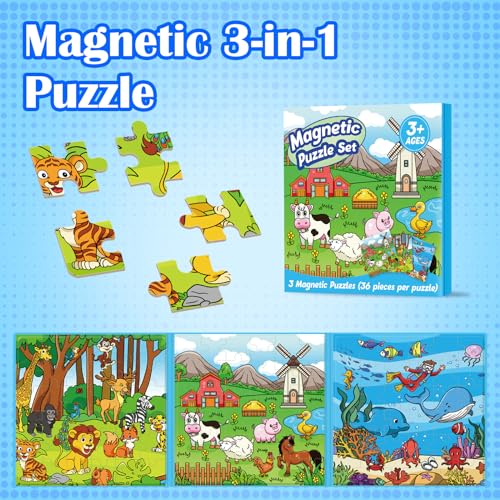 Broytain Magnetic Puzzles for Toddlers 3536 Pieces Toys for KidsAirplane Car Road Trip Activities for Kids Travel Toy Toddlers 35Learning Educational Games Magnet Toys - Image 5