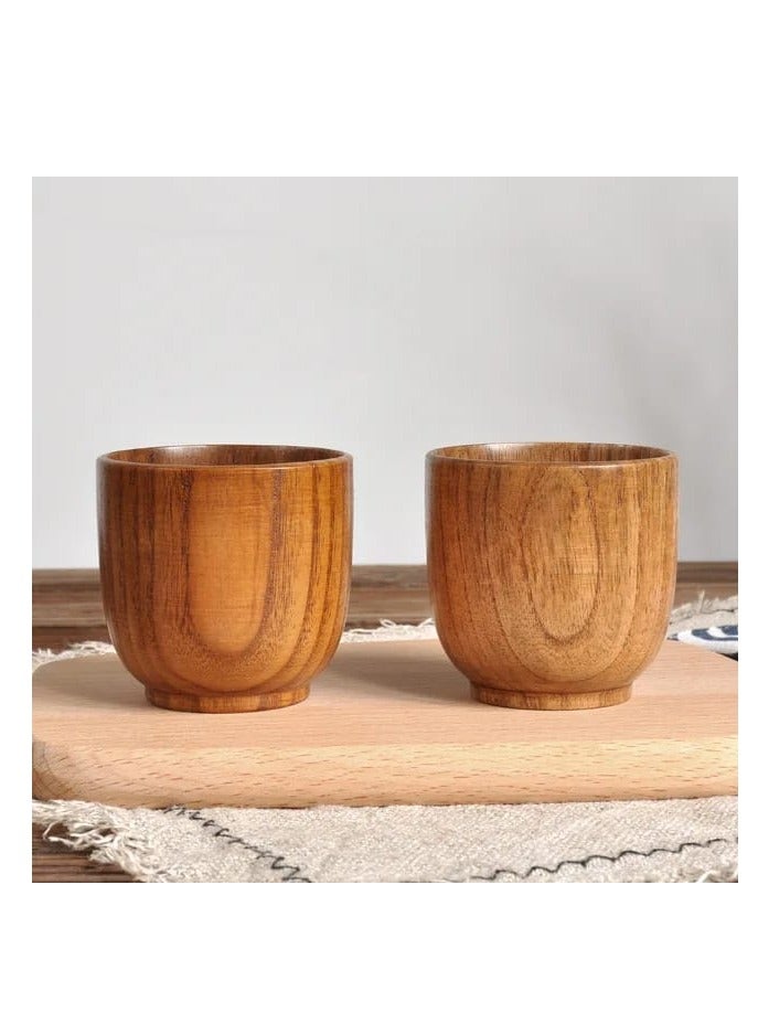 Liying 3Pcs Wooden Tea u0026 Coffee Cup 100ml, Japanese Tea Cup Solid Wood Drinking Cup Teacup Glass for Milk, Hot Drinks  - Image 4