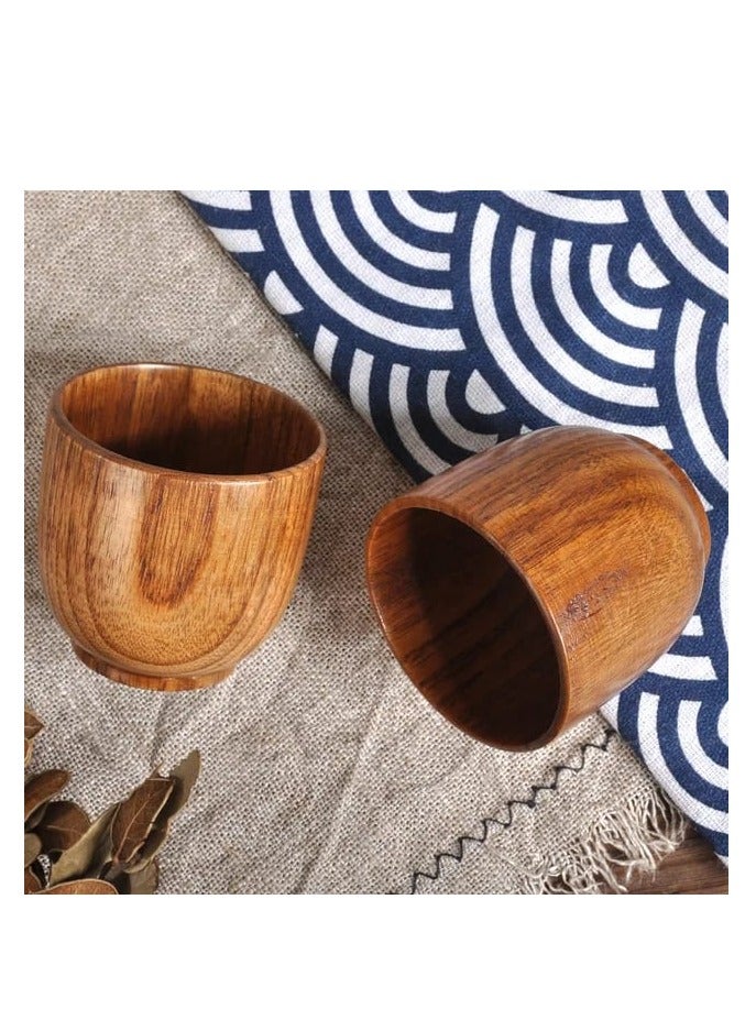 Liying 3Pcs Wooden Tea u0026 Coffee Cup 100ml, Japanese Tea Cup Solid Wood Drinking Cup Teacup Glass for Milk, Hot Drinks  - Image 5