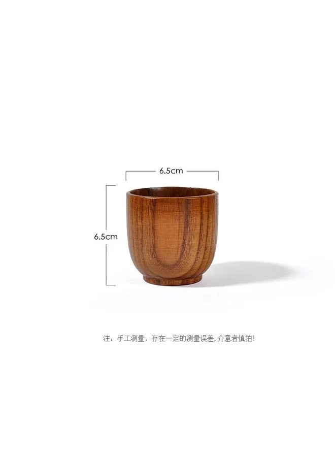 Liying 3Pcs Wooden Tea u0026 Coffee Cup 100ml, Japanese Tea Cup Solid Wood Drinking Cup Teacup Glass for Milk, Hot Drinks  - Image 3
