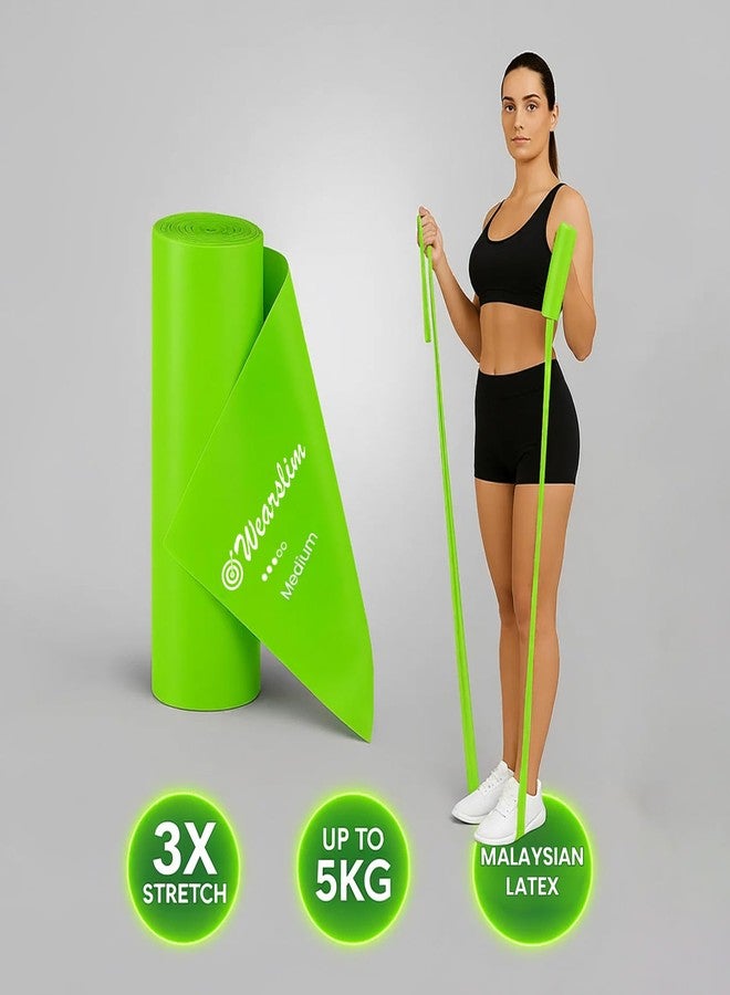 وير سليم حلقات مقاومة احترافية من المطاط الطبيعي من Wearslim للساقين والأرداف | مجموعة أربطة تمارين مرنة للنساء | أفضل حلقات مقاومة لتمارين الأرداف والساقين والفخذين (1.5 متر أخضر) - Image 3