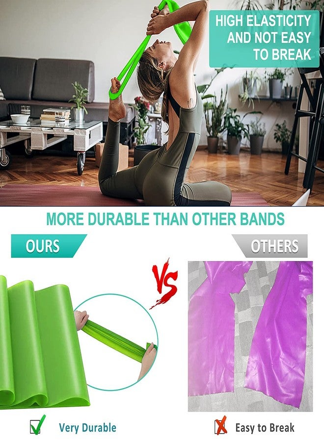 وير سليم حلقات مقاومة احترافية من المطاط الطبيعي من Wearslim للساقين والأرداف | مجموعة أربطة تمارين مرنة للنساء | أفضل حلقات مقاومة لتمارين الأرداف والساقين والفخذين (1.5 متر أخضر) - Image 5