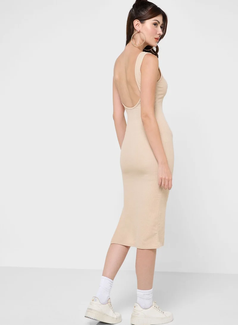 boohoo Slit Detail Bodycon Dress
