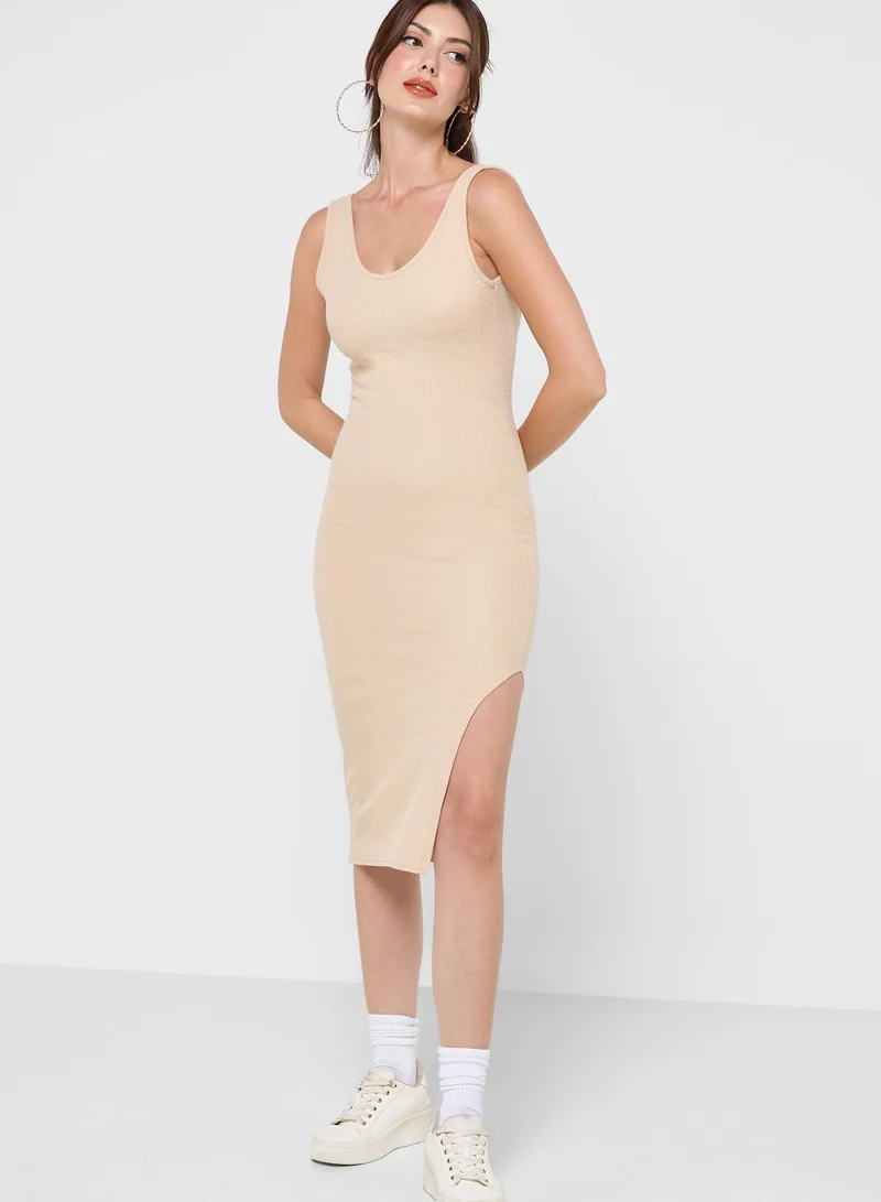 boohoo Slit Detail Bodycon Dress