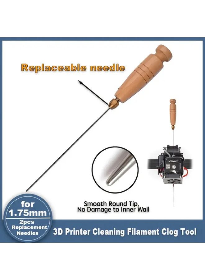 3D Printer Cleaning Tool 1 6mm 160mm For 1 75mm Filament Nozzle Unclogging Kit - Image 2