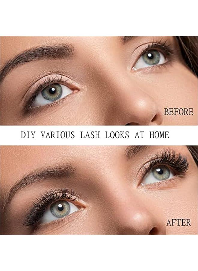 HOOKOR Lash Extension Kit 120 Lash Clusters with Lash Bond and Seal and Lash Applicator C D Curl Cluster Eyelash Extensions Waterproof Long Lasting Individual Lashes, 10-16mm - Image 3