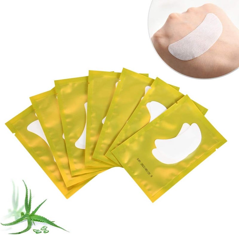 50 Pairs Eye Pads for Eyelash Extension Eyelash Pads Boat Shape Eye Pads Eyelashes Eye Patches Eyelash Extension Pad Accessories Under Eye Pads for Eyelash Extensions Lunamoon Golden Boat