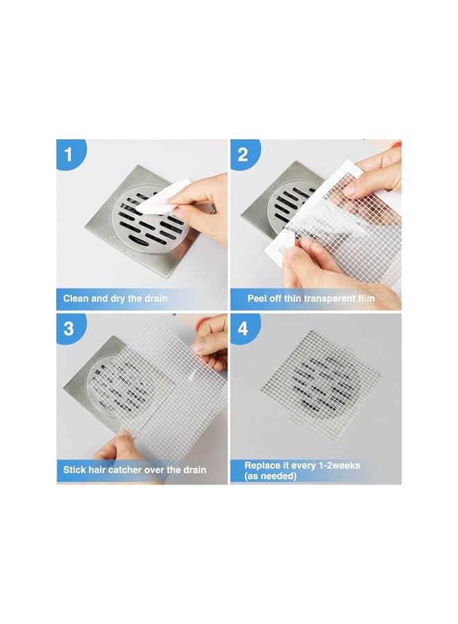 The Bros Disposable Shower Drain Hair Catcher, 50Pack Tub Hair Catcher Shower Drain Cover, Drain Hair Catcher Waterproof Mesh Stickers, Drain Hair Catcherfor Bathroom Accessories, Kitchen, Bathtub - Image 3