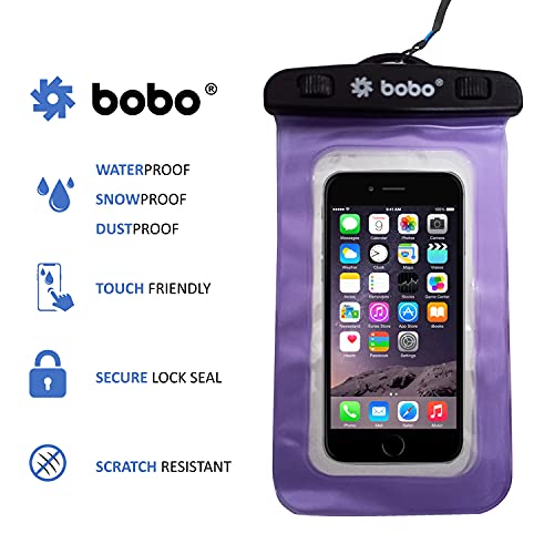 BOBO Universal Waterproof Pouch (Big Size) Cellphone Dry Bag Case for Smartphone – Purple (Pack of 1) - Image 4