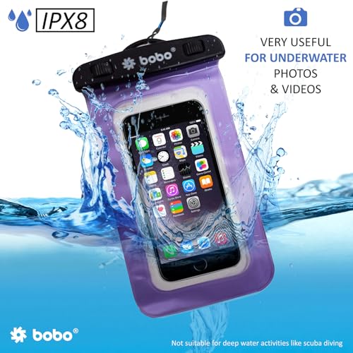 BOBO Universal Waterproof Pouch (Big Size) Cellphone Dry Bag Case for Smartphone – Purple (Pack of 1) - Image 2