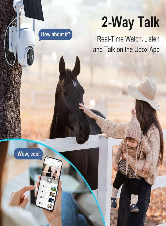 HOSAFE.COM No WIFI Security Camera No Internet Needed, 4G LTE Cellular Security Camera Outdoor Wireless, Solar Camera for Home Security, PIR Motion Detction, 2K Color Night Vision, IP66 Waterproof, 2 Pack - Image 5