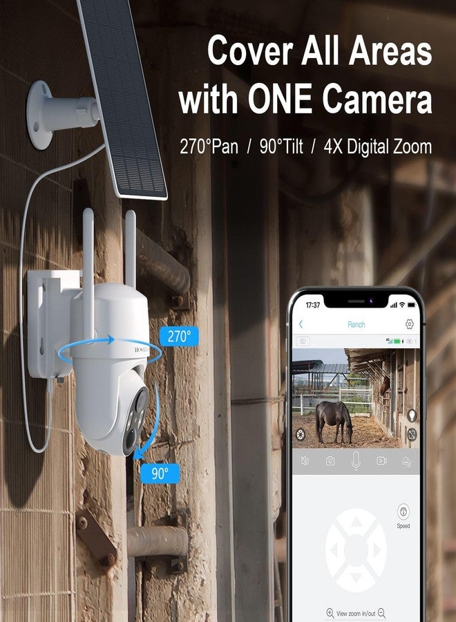 HOSAFE.COM No WIFI Security Camera No Internet Needed, 4G LTE Cellular Security Camera Outdoor Wireless, Solar Camera for Home Security, PIR Motion Detction, 2K Color Night Vision, IP66 Waterproof, 2 Pack - Image 4