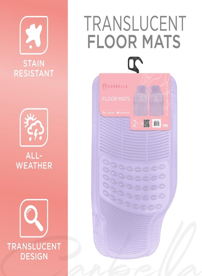 Carbella Automotive Floor Mats for Cars, 2 Piece Car Floor Mats, Trim-to-Fit All Weather Clear Car Mats for Auto Truck Van SUV, Car Floor Mats for Women - Translucent Purple - Image 2