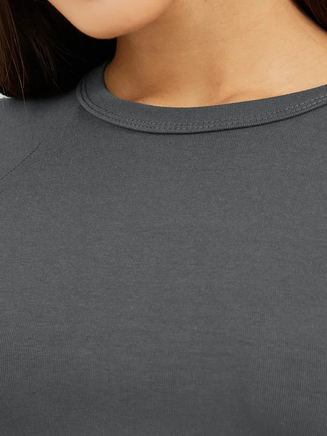 Styli Styli Plain Short Sleeve Fitted T-Shirt