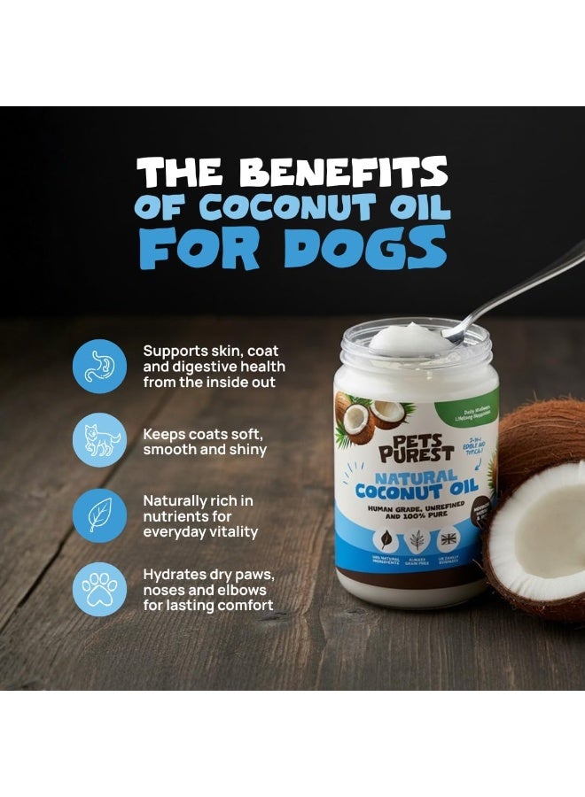 Pets Purest Coconut Oil for Dogs 340g - 100% Natural Cold Pressed Coconut Oil for Healthy Skin & Coat, Digestive & Immune Support - Image 3