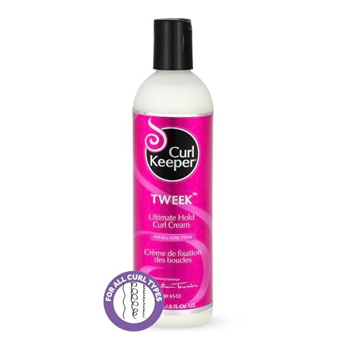 Curl Keeper Ultimate Hold Curl Cream for Curly and Wavy Hair Types - Hairspray in a Styling Cream Form for Women & Men (8 Fl Oz), Tweek - Image 1