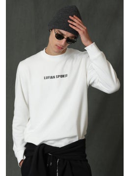 Lufian Star Men's Sweatshirt Off White  - Image 4